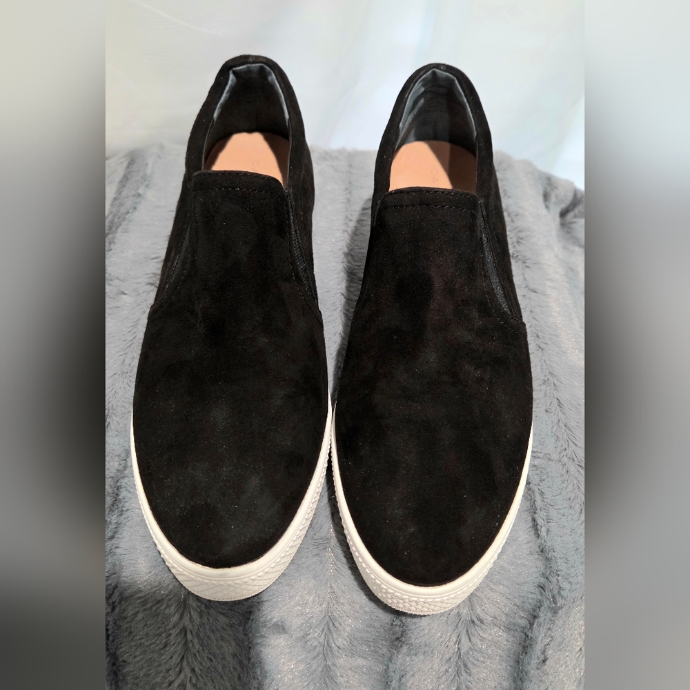 Caslon Black Suede Slip-On Shoes